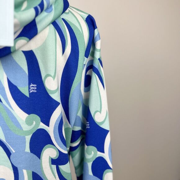 Hill House Allie Zip Up Sweatshirt Hoodie Kaleidoscopic Beach Blue Fleece S NWT - Picture 11 of 15